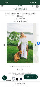 Tuckernuck pink Off the Shoulder Marguerite Blouse